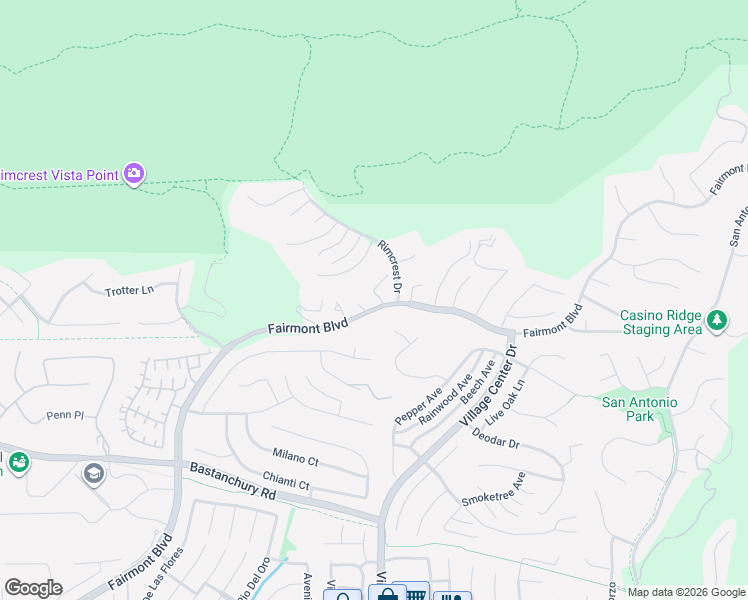 map of restaurants, bars, coffee shops, grocery stores, and more near 3805 Forest Avenue in Yorba Linda