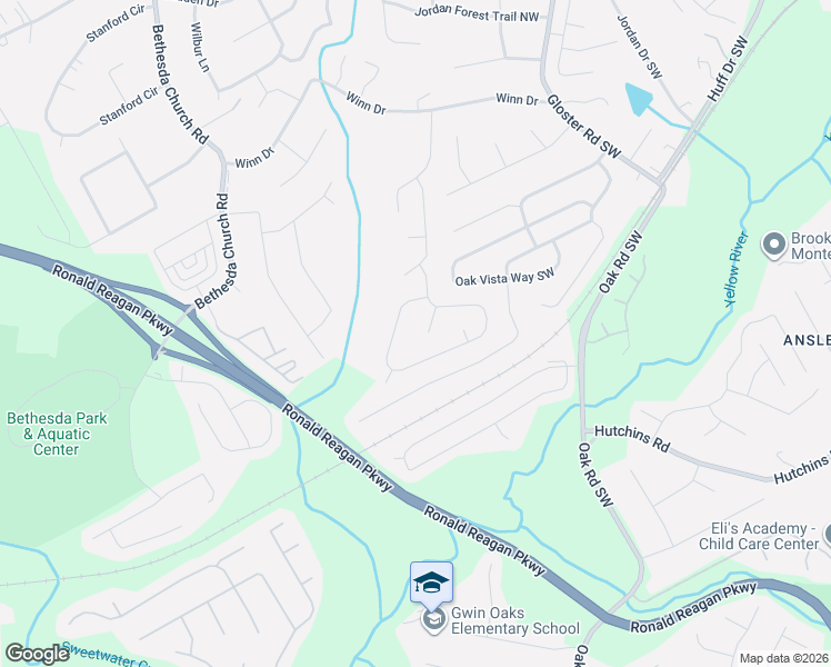 map of restaurants, bars, coffee shops, grocery stores, and more near 595 Heathgate Drive Southwest in Lawrenceville
