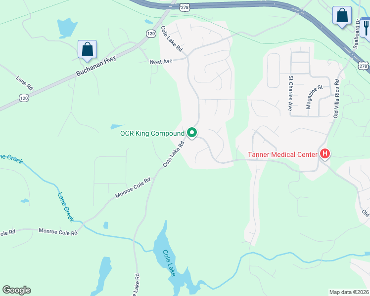 map of restaurants, bars, coffee shops, grocery stores, and more near 731 Cole Lake Road in Dallas