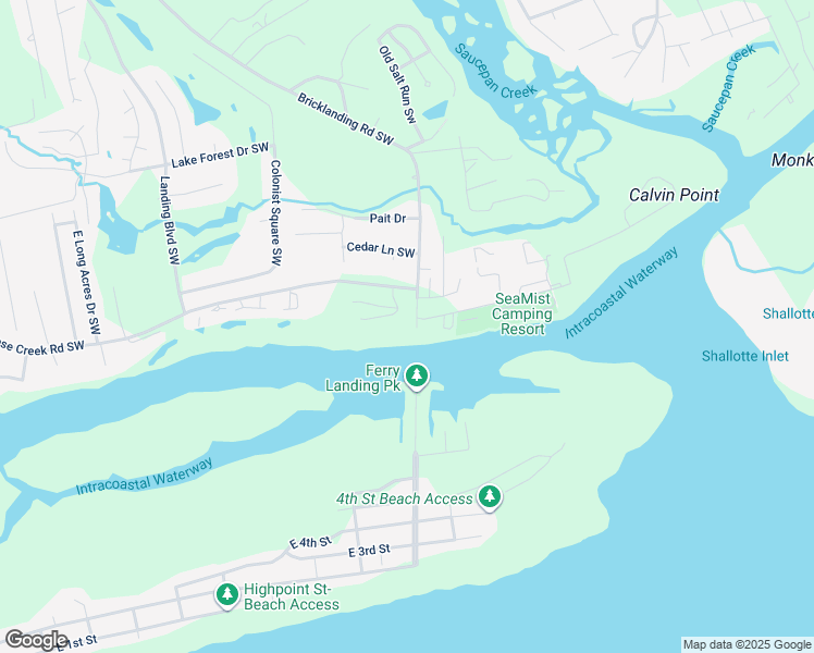 map of restaurants, bars, coffee shops, grocery stores, and more near 1914 Bricklanding Road Southwest in Ocean Isle Beach