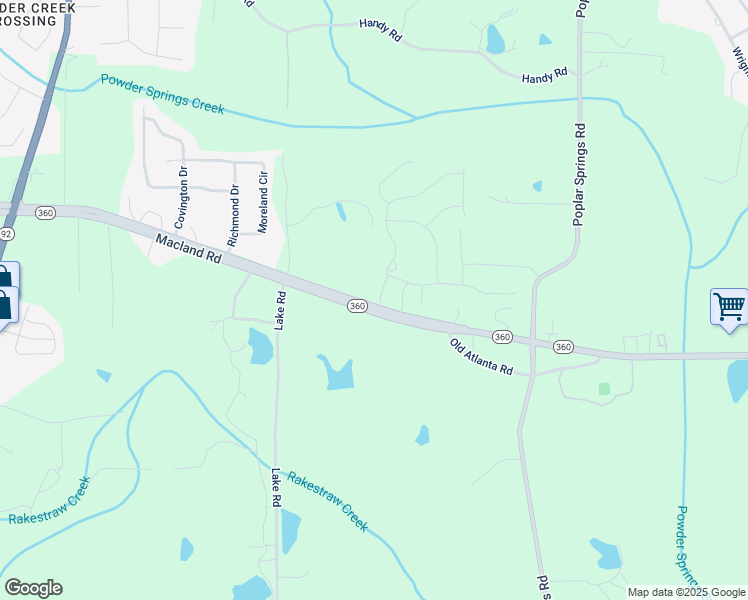 map of restaurants, bars, coffee shops, grocery stores, and more near 52 Lantern Trace in Hiram