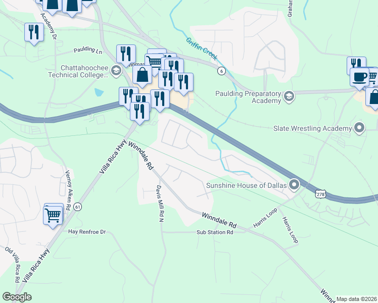 map of restaurants, bars, coffee shops, grocery stores, and more near 103 Silver Spring Street in Dallas