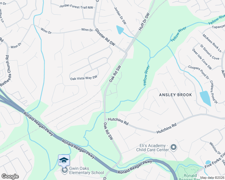 map of restaurants, bars, coffee shops, grocery stores, and more near 2882 Pendergast Court Southwest in Lawrenceville
