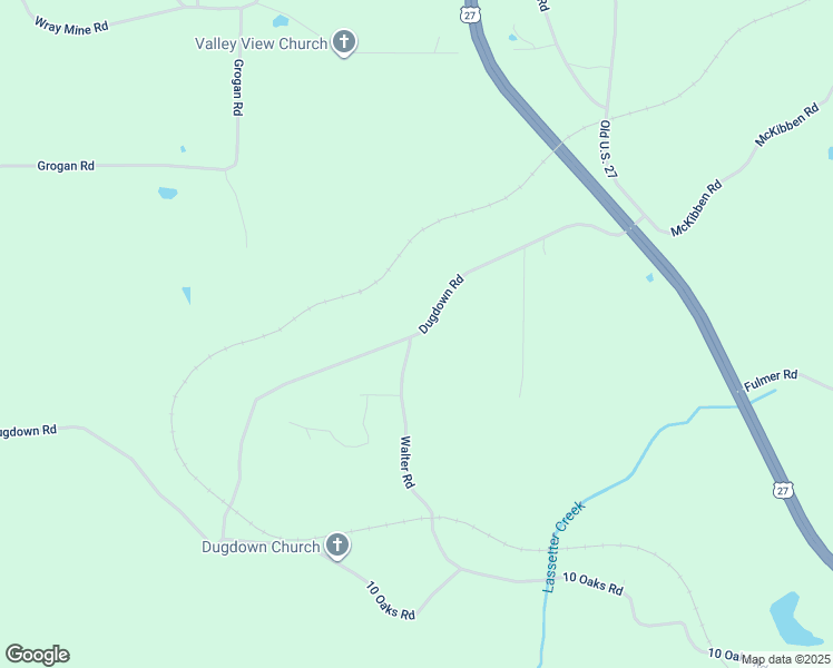 map of restaurants, bars, coffee shops, grocery stores, and more near 486 Dugdown Road in Buchanan