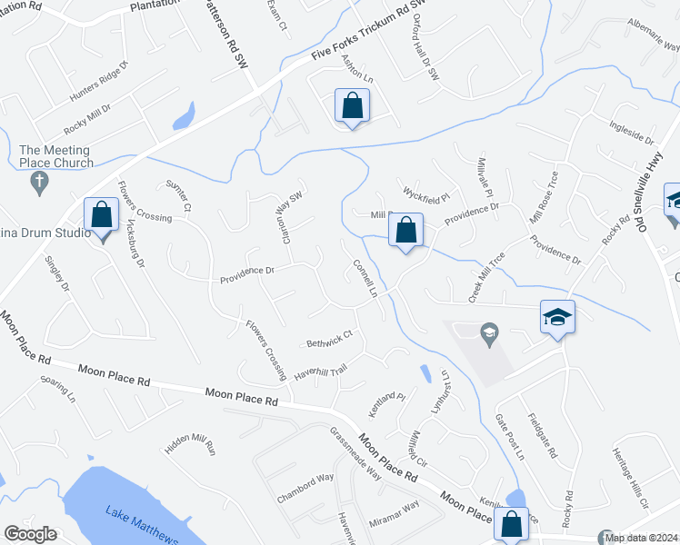 map of restaurants, bars, coffee shops, grocery stores, and more near 1925 Shrader Court in Lawrenceville