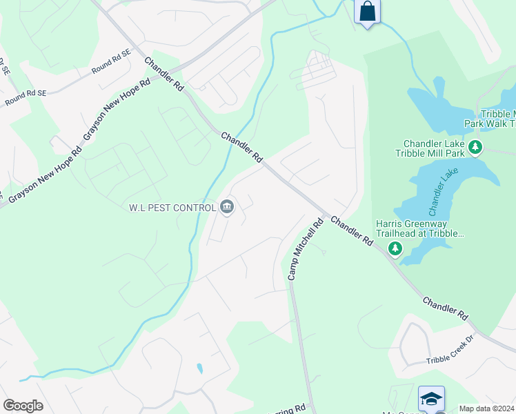 map of restaurants, bars, coffee shops, grocery stores, and more near 433 Juniper Bluff Court in Grayson