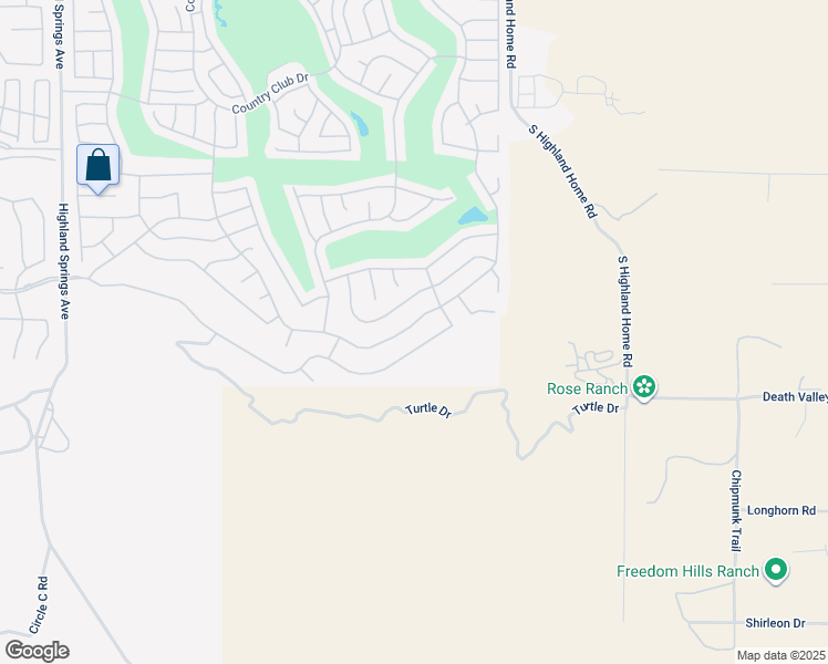 map of restaurants, bars, coffee shops, grocery stores, and more near 2148 Birdie Drive in Banning
