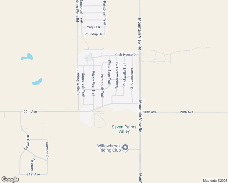 map of restaurants, bars, coffee shops, grocery stores, and more near 19604 White Sage Trail in Desert Hot Springs