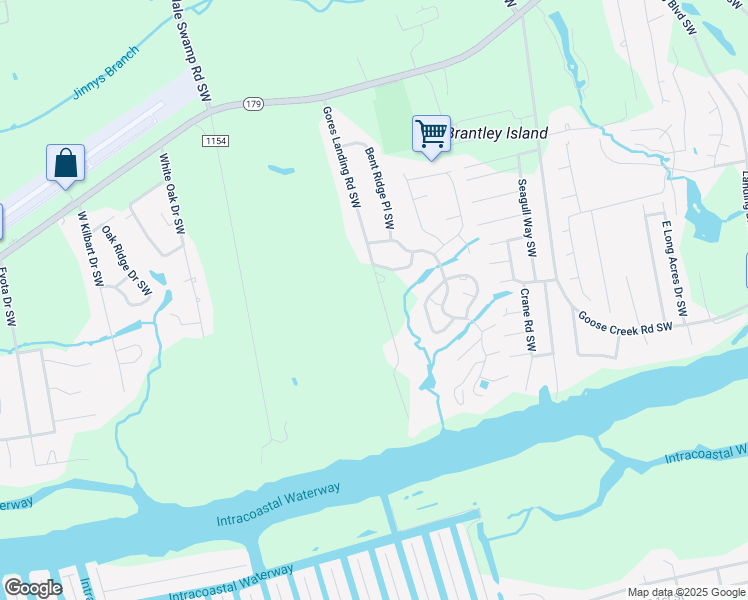 map of restaurants, bars, coffee shops, grocery stores, and more near 1682 Gores Landing Road Southwest in Ocean Isle Beach