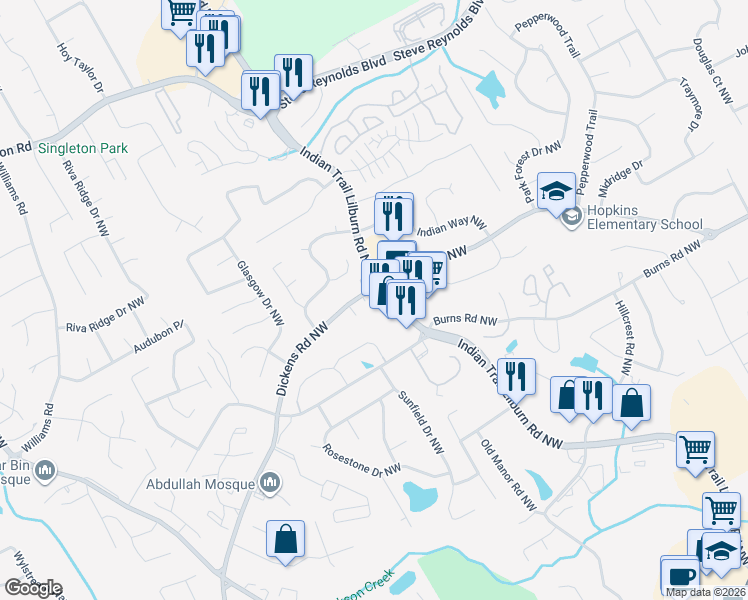 map of restaurants, bars, coffee shops, grocery stores, and more near in Gwinnett County