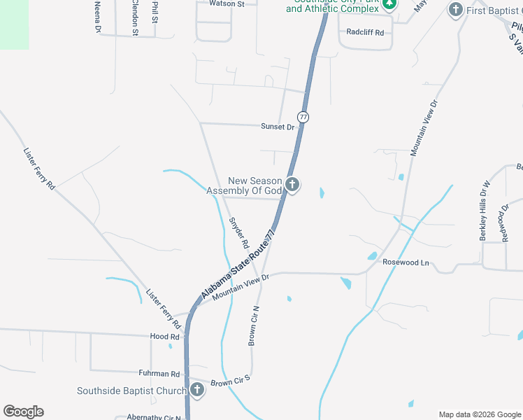 map of restaurants, bars, coffee shops, grocery stores, and more near 2783 Richwood Drive in Gadsden