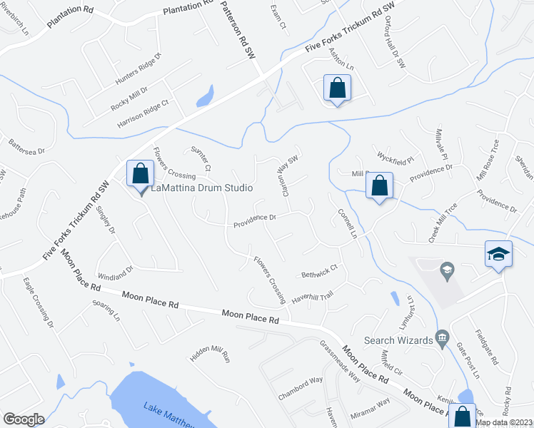 map of restaurants, bars, coffee shops, grocery stores, and more near 920 Providence Drive in Lawrenceville