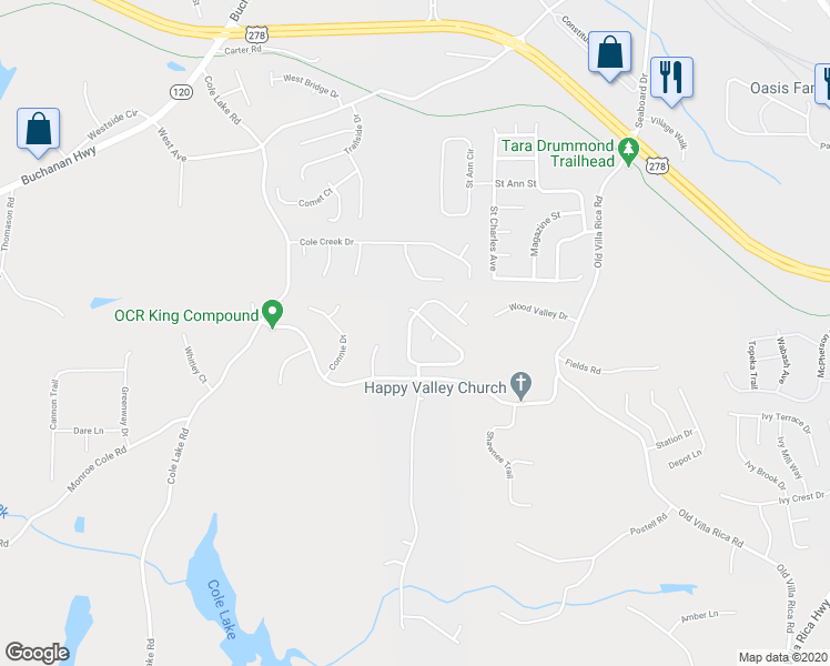 map of restaurants, bars, coffee shops, grocery stores, and more near 116 Remington Place Boulevard in Dallas