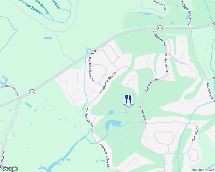 map of restaurants, bars, coffee shops, grocery stores, and more near 308 Crooked Gulley Cir in Sunset Beach