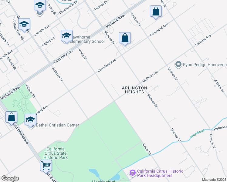 map of restaurants, bars, coffee shops, grocery stores, and more near 8845 Dufferin Avenue in Riverside