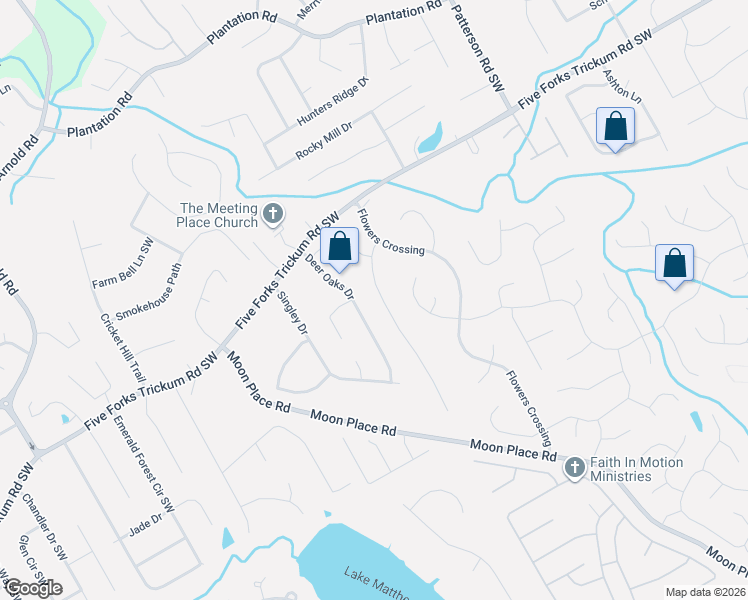 map of restaurants, bars, coffee shops, grocery stores, and more near 3016 Vicksburg Drive in Lawrenceville