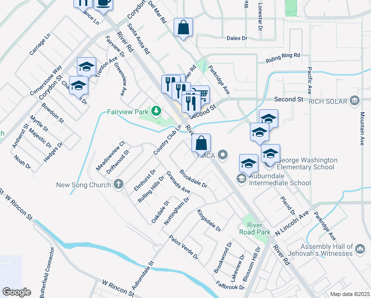 map of restaurants, bars, coffee shops, grocery stores, and more near 1148 Ashland Circle in Corona