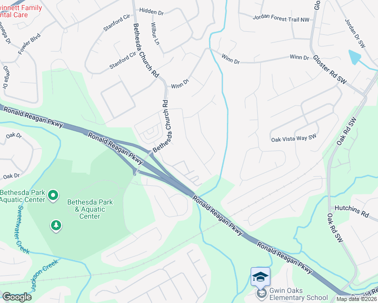 map of restaurants, bars, coffee shops, grocery stores, and more near 93 Hidden Valley Drive Southwest in Lawrenceville