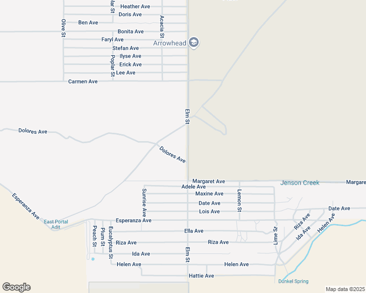 map of restaurants, bars, coffee shops, grocery stores, and more near Elm Street in Cabazon