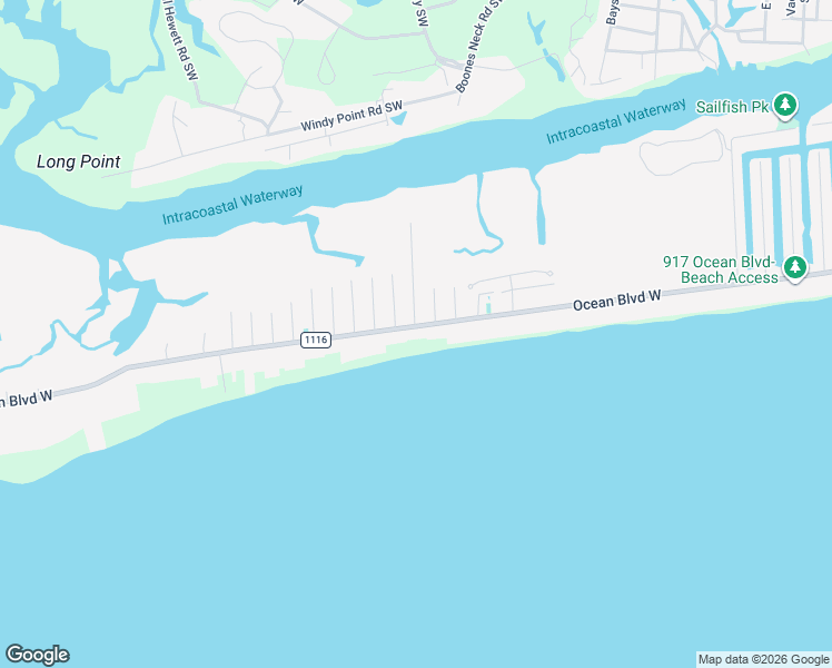 map of restaurants, bars, coffee shops, grocery stores, and more near 1091 Ocean Boulevard West in Holden Beach