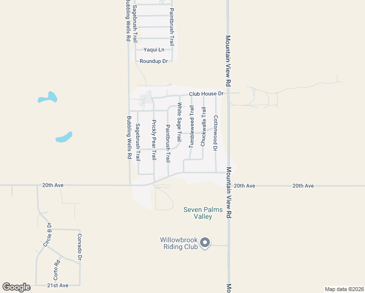map of restaurants, bars, coffee shops, grocery stores, and more near 19604 White Sage Trail in Desert Hot Springs