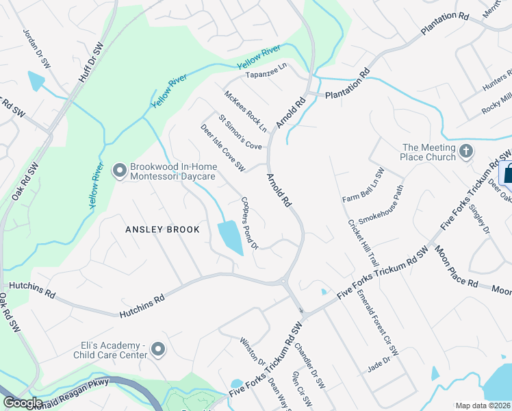 map of restaurants, bars, coffee shops, grocery stores, and more near 454 Hillcroft Road in Lawrenceville