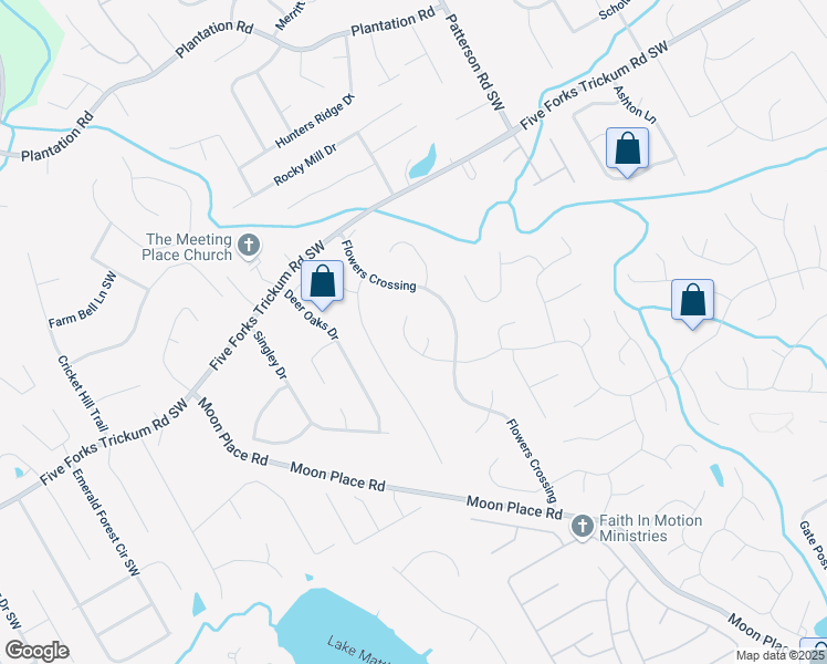map of restaurants, bars, coffee shops, grocery stores, and more near 750 Providence Drive in Lawrenceville