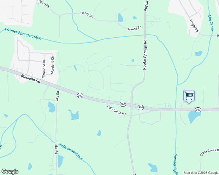 map of restaurants, bars, coffee shops, grocery stores, and more near 181 Harvest Trail in Hiram