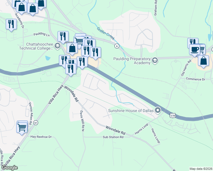 map of restaurants, bars, coffee shops, grocery stores, and more near 420 Silver Spring Street in Dallas