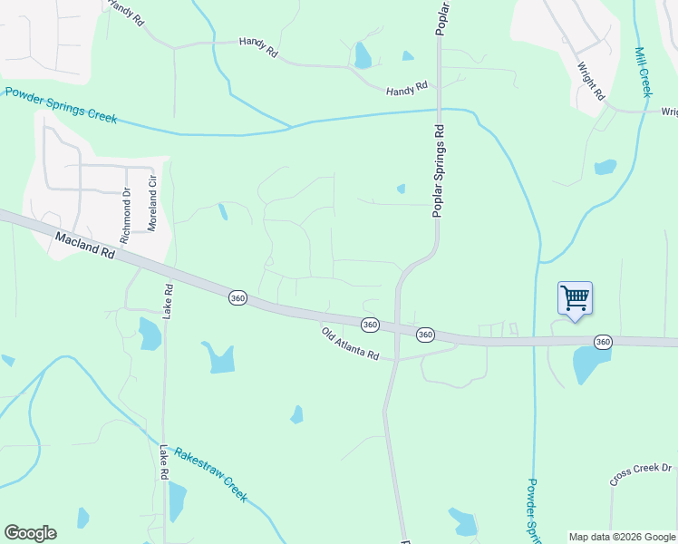 map of restaurants, bars, coffee shops, grocery stores, and more near 181 Harvest Trail in Hiram