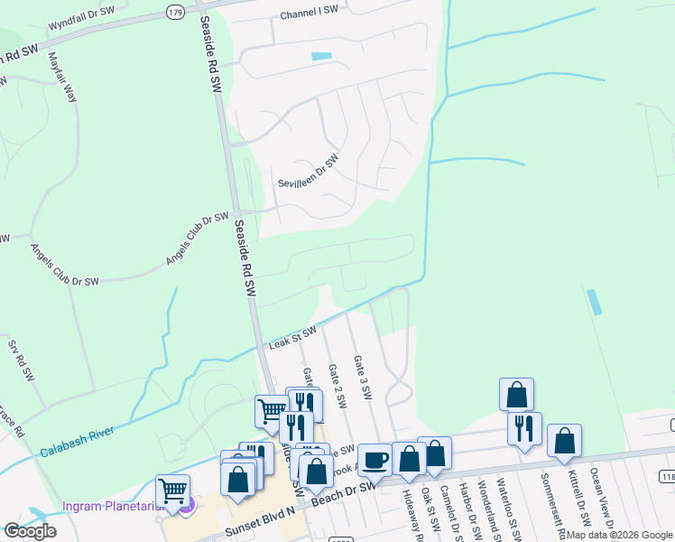 map of restaurants, bars, coffee shops, grocery stores, and more near in Ocean Isle Beach