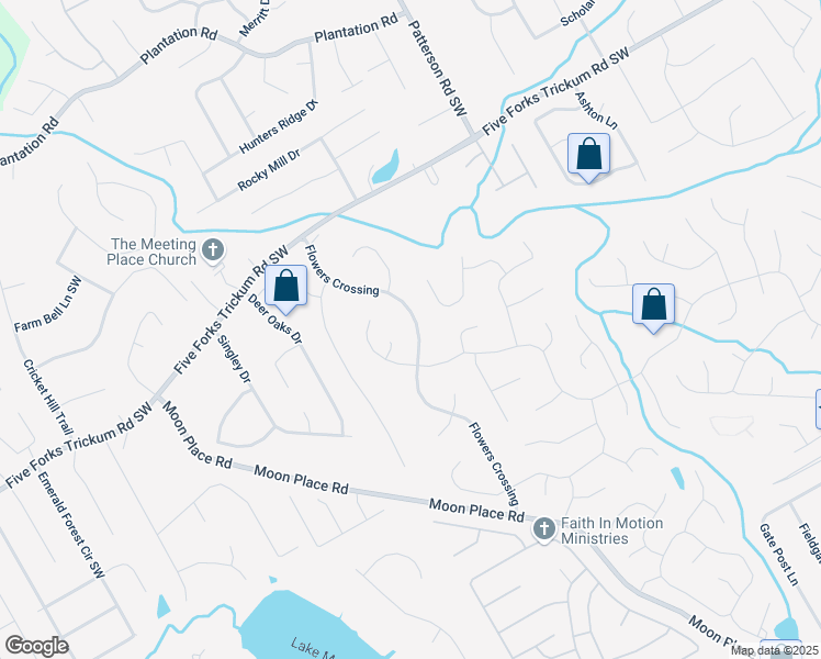 map of restaurants, bars, coffee shops, grocery stores, and more near 778 Flowers Crossing in Lawrenceville