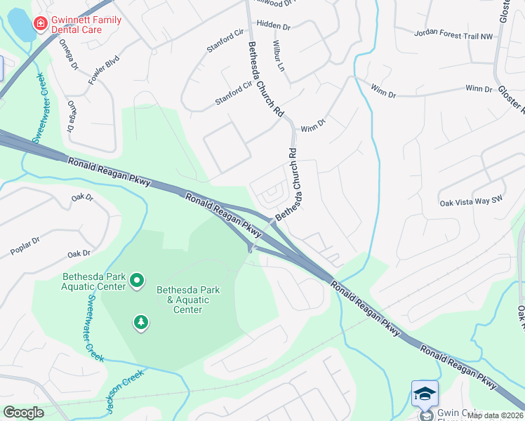 map of restaurants, bars, coffee shops, grocery stores, and more near 151 Bethesda Church Road in Lawrenceville