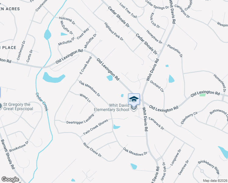 map of restaurants, bars, coffee shops, grocery stores, and more near 3888 Old Lexington Road in Athens