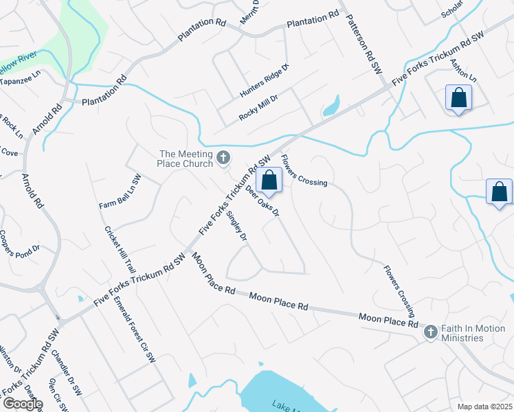 map of restaurants, bars, coffee shops, grocery stores, and more near 651 Deer Oaks Drive in Lawrenceville