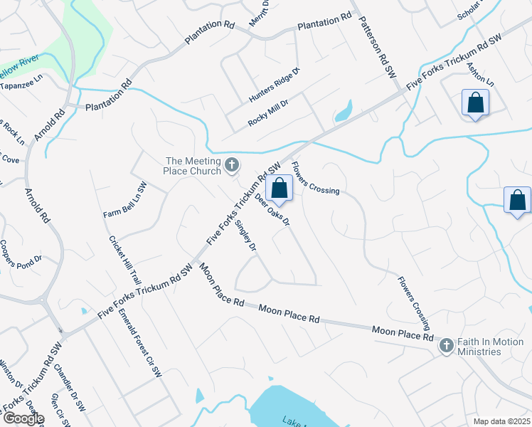 map of restaurants, bars, coffee shops, grocery stores, and more near 651 Deer Oaks Drive in Lawrenceville