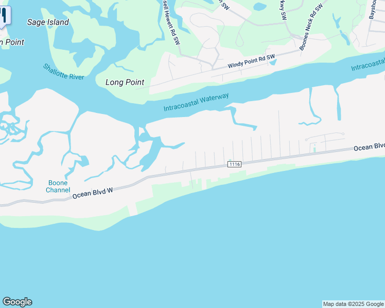 map of restaurants, bars, coffee shops, grocery stores, and more near 115 Shell Drive in Holden Beach