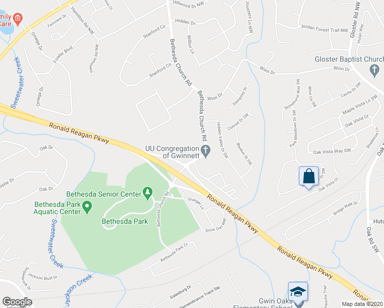 map of restaurants, bars, coffee shops, grocery stores, and more near 156 Bethesda Church Road in Lawrenceville