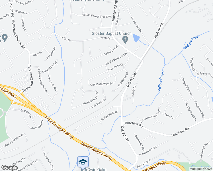 map of restaurants, bars, coffee shops, grocery stores, and more near 2922 Oak Vista Way in Lawrenceville