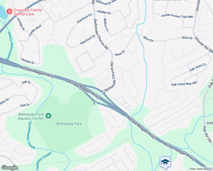 map of restaurants, bars, coffee shops, grocery stores, and more near 156 Bethesda Church Road in Lawrenceville