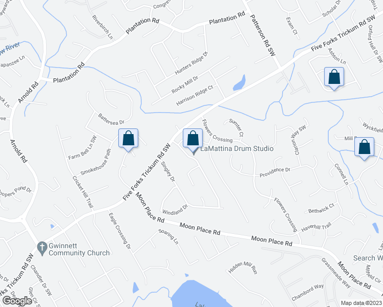 map of restaurants, bars, coffee shops, grocery stores, and more near 670 Deer Oaks Drive in Lawrenceville
