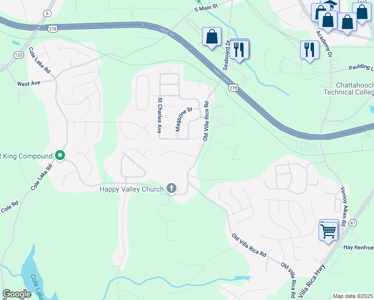 map of restaurants, bars, coffee shops, grocery stores, and more near 56 Wood Valley Drive in Dallas
