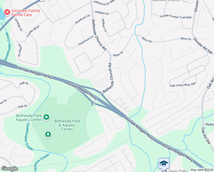 map of restaurants, bars, coffee shops, grocery stores, and more near 156 Bethesda Church Road in Lawrenceville