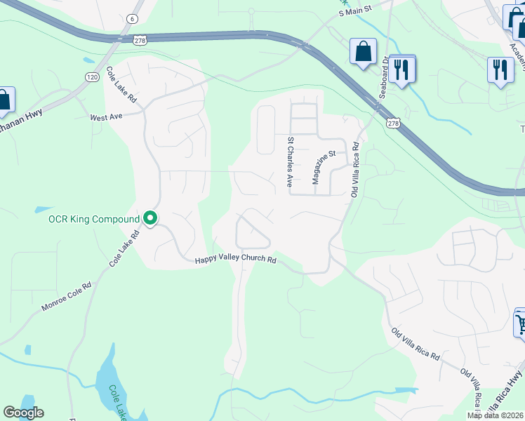 map of restaurants, bars, coffee shops, grocery stores, and more near 302 Remington Place Boulevard in Dallas