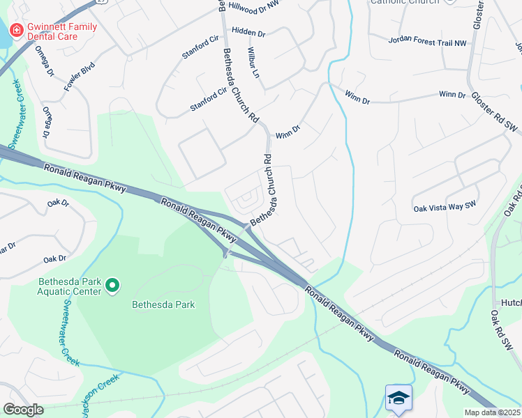 map of restaurants, bars, coffee shops, grocery stores, and more near 3677 Hidden Valley Circle in Lawrenceville