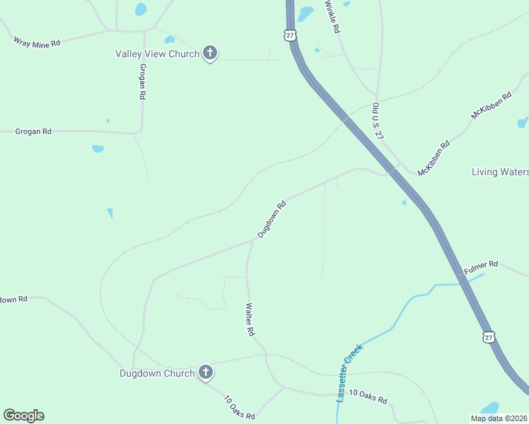 map of restaurants, bars, coffee shops, grocery stores, and more near 297 Dugdown Road in Buchanan
