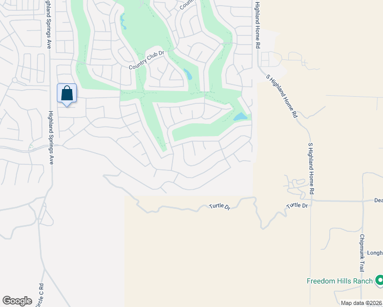 map of restaurants, bars, coffee shops, grocery stores, and more near 2036 Melbourne Circle in Banning