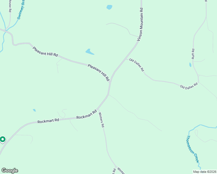 map of restaurants, bars, coffee shops, grocery stores, and more near 3444 Vinson Mountain Road in Rockmart