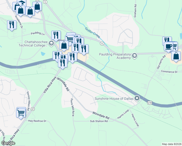 map of restaurants, bars, coffee shops, grocery stores, and more near 409 Silver Spring Street in Dallas