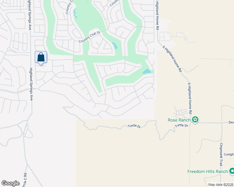 map of restaurants, bars, coffee shops, grocery stores, and more near 2036 Melbourne Circle in Banning